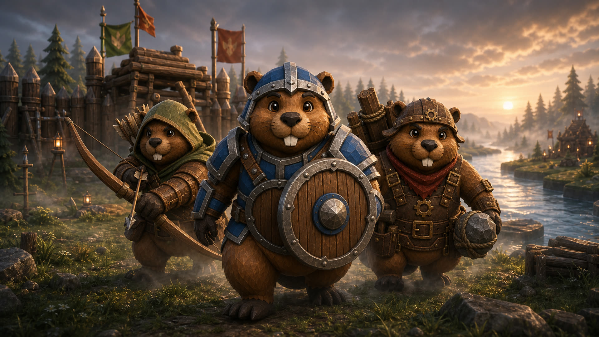 Beaver Wars specialists on the riverbank